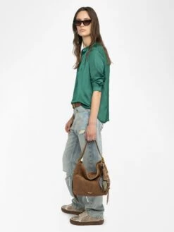 Zadig & Voltaire Tink Emerald Green Satin Blouse Emerald -Zadig & Voltaire Clothing WWSH00021 EMERALD ADDI 3 6835c9e014a7c