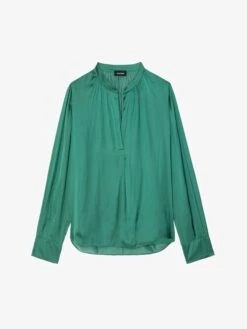Zadig & Voltaire Tink Emerald Green Satin Blouse Emerald -Zadig & Voltaire Clothing WWSH00021 EMERALD PACKSHOT 6836ca08f02cc