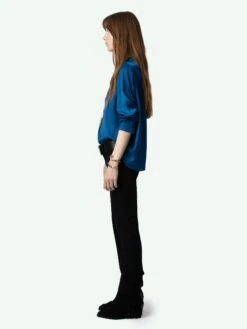 Zadig & Voltaire Tink Emerald Green Satin Blouse Overseas -Zadig & Voltaire Clothing WWSH00021 OVERSEAS ADDI 1 664c5e9a425db