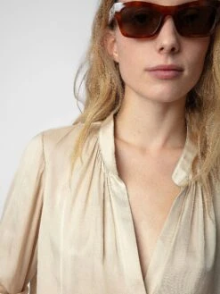 Zadig & Voltaire Tink Emerald Green Satin Blouse Scout -Zadig & Voltaire Clothing WWSH00021 SCOUT ADDI 2