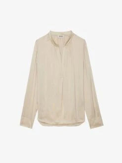 Zadig & Voltaire Tink Emerald Green Satin Blouse Scout -Zadig & Voltaire Clothing WWSH00021 SCOUT PACKSHOT