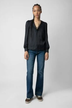 Zadig & Voltaire Telia Blouse Black 8 Zadig & Voltaire Telia Blouse Black -Zadig & Voltaire Clothing WWSH00470 NOIR 3