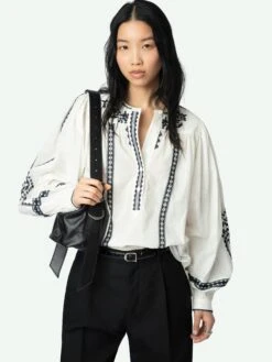 Zadig & Voltaire Tigy Oversized Cotton Blouse Judo -Zadig & Voltaire Clothing WWSH00498 JUDO ADDI 2 67b7474d88671