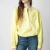 Zadig & Voltaire Tigy Oversized Cotton Blouse Zeste 2 Zadig & Voltaire Tigy Oversized Cotton Blouse Zeste -Zadig & Voltaire Clothing WWSH00498 ZESTE 2