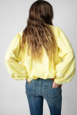 Zadig & Voltaire Tigy Oversized Cotton Blouse Zeste -Zadig & Voltaire Clothing WWSH00498 ZESTE 5