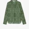 Zadig & Voltaire Tink Python Blouse Kaki -Zadig & Voltaire Clothing WWSH00537 KAKI