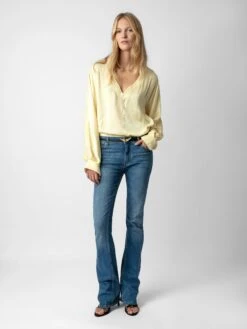Zadig & Voltaire Tonastir Satin Blouse Shea -Zadig & Voltaire Clothing WWSH00556 SHEA ADDI 3 1