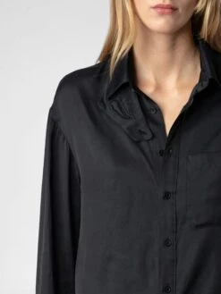 Zadig & Voltaire Tyrone Satin Shirt Black -Zadig & Voltaire Clothing WWSH00558 NOIR ADDI 2