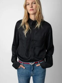 Zadig & Voltaire Tyrone Satin Shirt Black -Zadig & Voltaire Clothing WWSH00558 NOIR ADDI 6