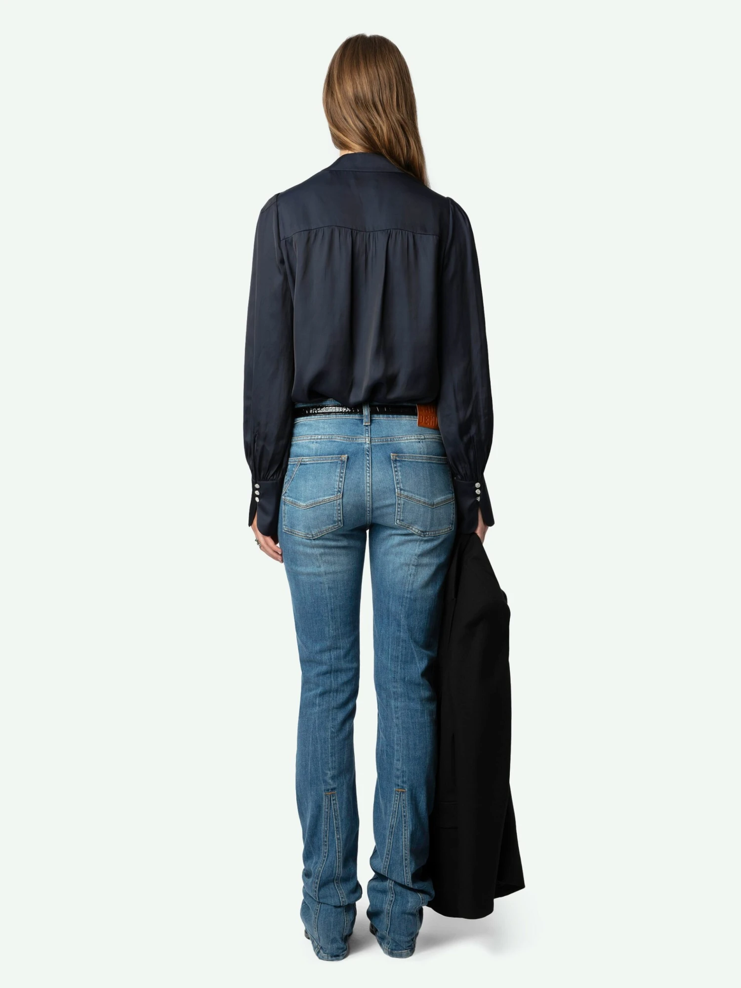 Zadig & Voltaire Tinous Satin Shirt Encre 4 Zadig & Voltaire Tinous Satin Shirt Encre - Image 2