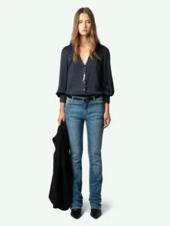 Zadig & Voltaire Tinous Satin Shirt Encre