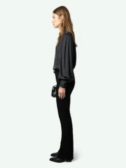 Zadig & Voltaire Trenta Satin Blouse Black -Zadig & Voltaire Clothing WWSH00583 NOIR ADDI 2 6698cb2adea82