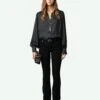 Zadig & Voltaire Trenta Satin Blouse Black -Zadig & Voltaire Clothing WWSH00583 NOIR SHOOTING 6698cd9cd3c56