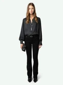 Zadig & Voltaire Trenta Satin Blouse Black