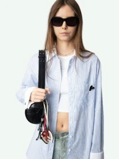 Zadig & Voltaire Morning Striped Poplin Shirt Mist -Zadig & Voltaire Clothing WWSH02165 MIST ADDI 1 6763e7272b6a0