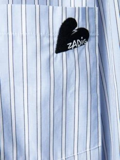 Zadig & Voltaire Morning Striped Poplin Shirt Mist -Zadig & Voltaire Clothing WWSH02165 MIST HOVER 6763e83f4c4cc