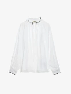 Zadig & Voltaire Troene Oversized Cotton Blouse Judo -Zadig & Voltaire Clothing WWSH02206 JUDO PACKSHOT 67c04e5e1c7c2