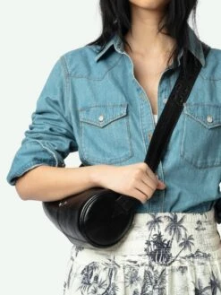 Zadig & Voltaire Thelma Women's Western Denim Shirt Light Blue -Zadig & Voltaire Clothing WWSH02211 LIGHT BLUE HOVER 67b747279b18e