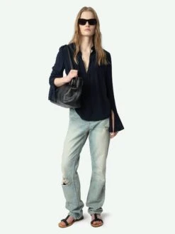 Zadig & Voltaire Taika Blouse Encre -Zadig & Voltaire Clothing WWSH02217 ENCRE ADDI 1 67a9e3d7a8116