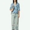 Zadig & Voltaire Telmos Resort Printed Silk Blouse Mist -Zadig & Voltaire Clothing WWSH02223 MIST SHOOTING 67bed64a484e5