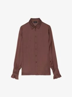 Zadig & Voltaire Thely Satin Shirt Burgundy -Zadig & Voltaire Clothing WWSH02226 BURGUNDY PACKSHOT 687df3d14f555
