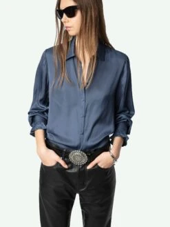 Zadig & Voltaire Thely Satin Shirt Officer -Zadig & Voltaire Clothing WWSH02226 OFFICER ADDI 1 6763e911241d3