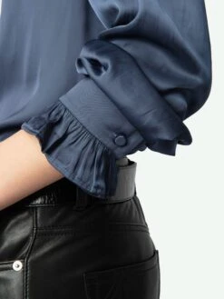Zadig & Voltaire Thely Satin Shirt Officer -Zadig & Voltaire Clothing WWSH02226 OFFICER ADDI 3 6763e8fa5f191