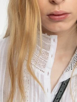 Zadig & Voltaire Tano White Lace Dress Shirt Judo -Zadig & Voltaire Clothing WWSH02235 JUDO HOVER 683702e003576