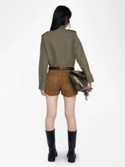 Zadig & Voltaire Taskam Overshirt Leaves -Zadig & Voltaire Clothing WWSH02247 LEAVES BACK 685d24edc12dd