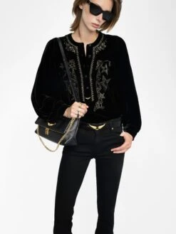 Zadig & Voltaire Tigy Blouse Black -Zadig & Voltaire Clothing WWSH02251 BLACK ADDI 2 687df608bae9a