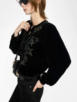 Zadig & Voltaire Tigy Blouse Black -Zadig & Voltaire Clothing WWSH02251 BLACK ADDI 4 687df7bd55b25