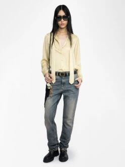 Zadig & Voltaire Tulba Satin Shirt Blond -Zadig & Voltaire Clothing WWSH02266 BLOND ADDI 1 685d250be59f6