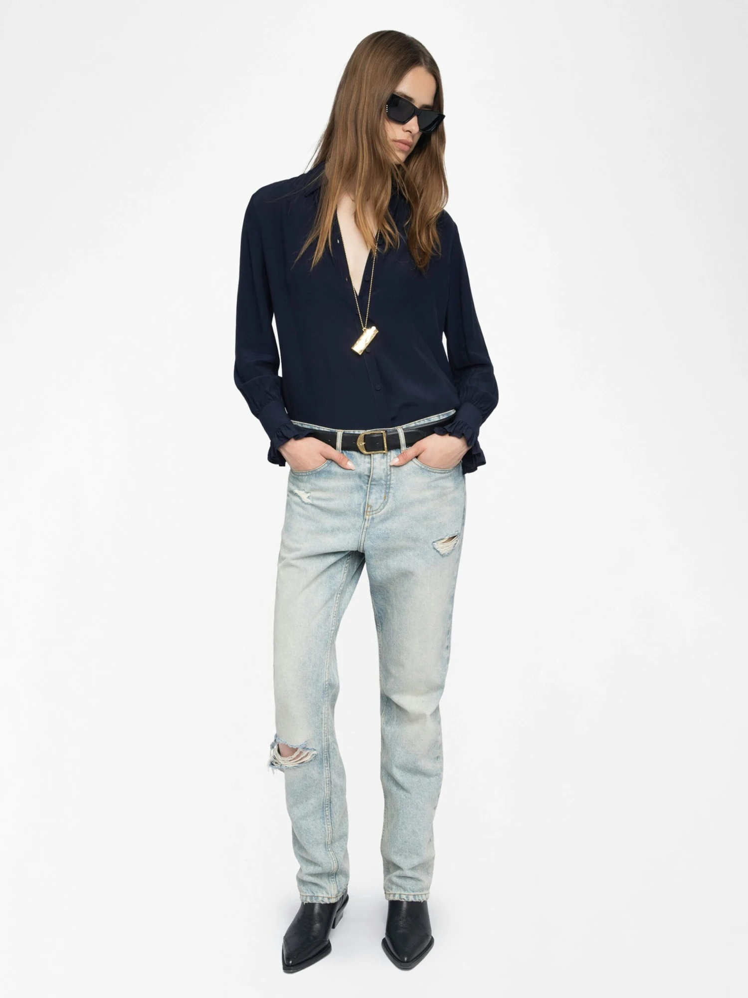 Zadig & Voltaire Thely Shirt Encre 6 Zadig & Voltaire Thely Shirt Encre - Image 4