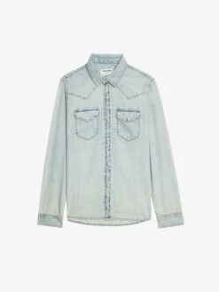 Zadig & Voltaire Saby Denim Shirt Light Blue -Zadig & Voltaire Clothing WWSH02275 LIGHT BLUE PACKSHOT 686287db02ebc