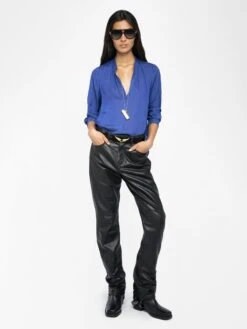 Zadig & Voltaire Tink Satin Blouse Electric -Zadig & Voltaire Clothing WWSH02276 ELECTRIC ADDI 1 686b85ec28256