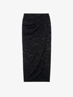 Zadig & Voltaire Jamelia Jacquard Skirt Black -Zadig & Voltaire Clothing WWSK00363 NOIR PACKSHOT 1
