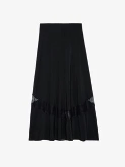 Zadig & Voltaire Jaylal Silk Skirt Black -Zadig & Voltaire Clothing WWSK00364 NOIR PACKSHOT