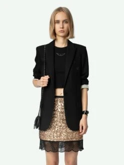 Zadig & Voltaire Justicias Skirt Gold -Zadig & Voltaire Clothing WWSK00384 GOLD ADDI 1 6704e6338ccdd