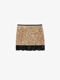 Zadig & Voltaire Justicias Skirt Gold -Zadig & Voltaire Clothing WWSK00384 GOLD PACKSHOT 670685bb4eed2