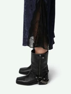 Zadig & Voltaire Jayla Leopard Silk Jacquard Skirt Encre -Zadig & Voltaire Clothing WWSK00394 ENCRE HOVER 6695374bb3546