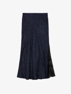 Zadig & Voltaire Jayla Leopard Silk Jacquard Skirt Encre -Zadig & Voltaire Clothing WWSK00394 ENCRE PACKSHOT 6697c59fddf98