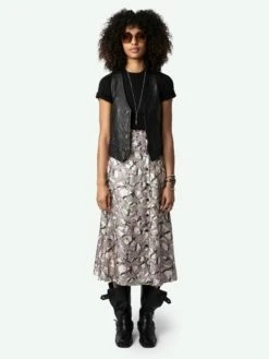 Zadig & Voltaire June Silk Skirt Ecru