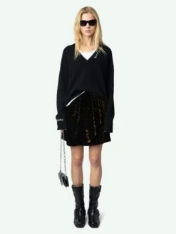 Zadig & Voltaire Jerry Velvet Skirt Cognac -Zadig & Voltaire Clothing WWSK01558 COGNAC ADDI 1 6728e3ca81f8a