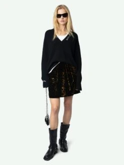 Zadig & Voltaire Jerry Velvet Skirt Cognac