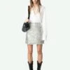 Zadig & Voltaire Justi Skirt Silver -Zadig & Voltaire Clothing WWSK01599 SILVER SHOOTING 675ff3a912535