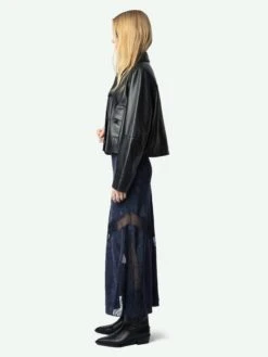 Zadig & Voltaire Jaylal Silk Skirt Encre -Zadig & Voltaire Clothing WWSK01601 ENCRE ADDI 1 672a45c6a108d