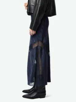 Zadig & Voltaire Jaylal Silk Skirt Encre -Zadig & Voltaire Clothing WWSK01601 ENCRE HOVER 672a4679b1c90