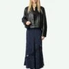 Zadig & Voltaire Jaylal Silk Skirt Encre -Zadig & Voltaire Clothing WWSK01601 ENCRE SHOOTING 672a4106ead03