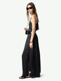 Zadig & Voltaire Jady Satin Skirt Black -Zadig & Voltaire Clothing WWSK01602 BLACK ADDI 1 676056be516b5