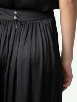 Zadig & Voltaire Jady Satin Skirt Black -Zadig & Voltaire Clothing WWSK01602 BLACK HOVER 67605785ec00c